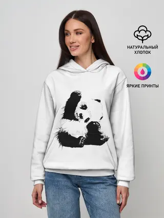 Женское худи / Панда минимализм