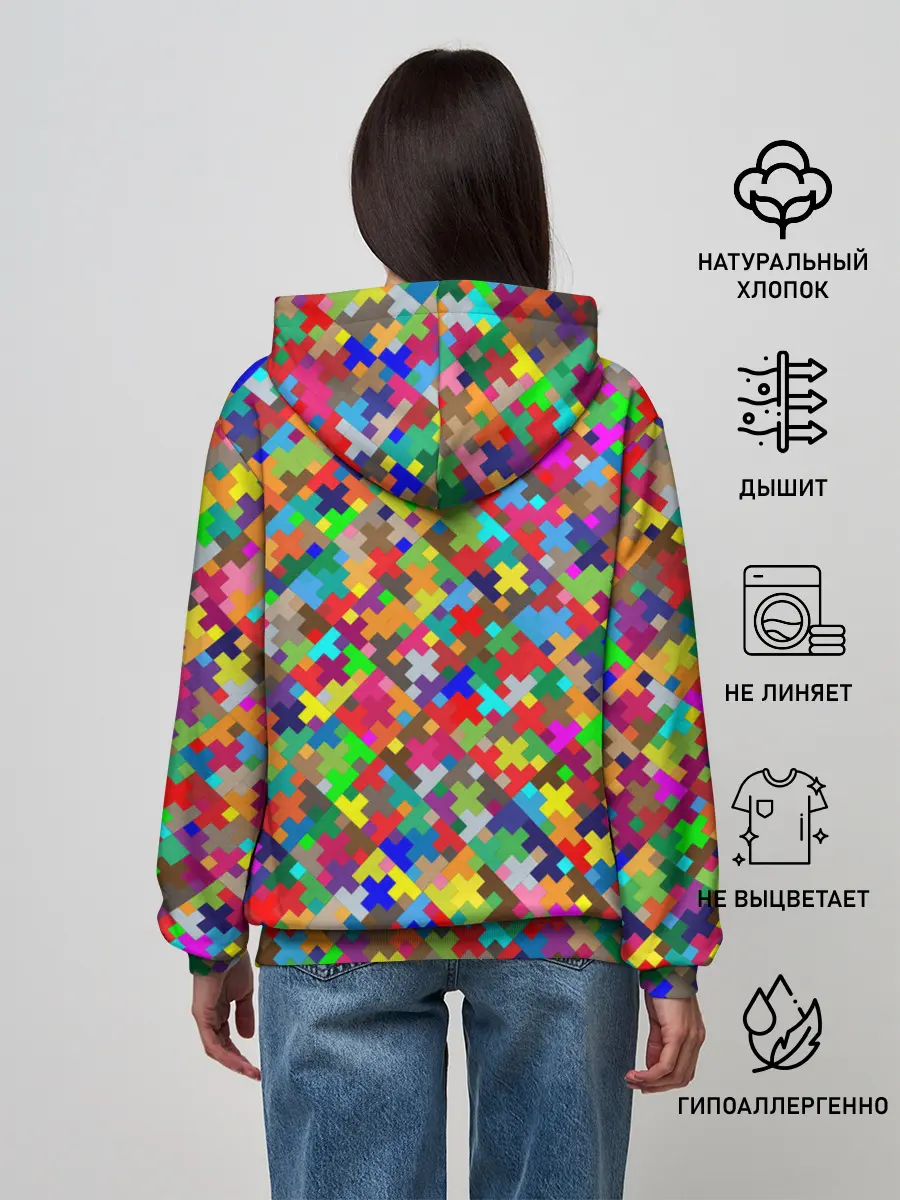Женское худи / РАЗНОЦВЕТНЫЙ ПАЗЛ