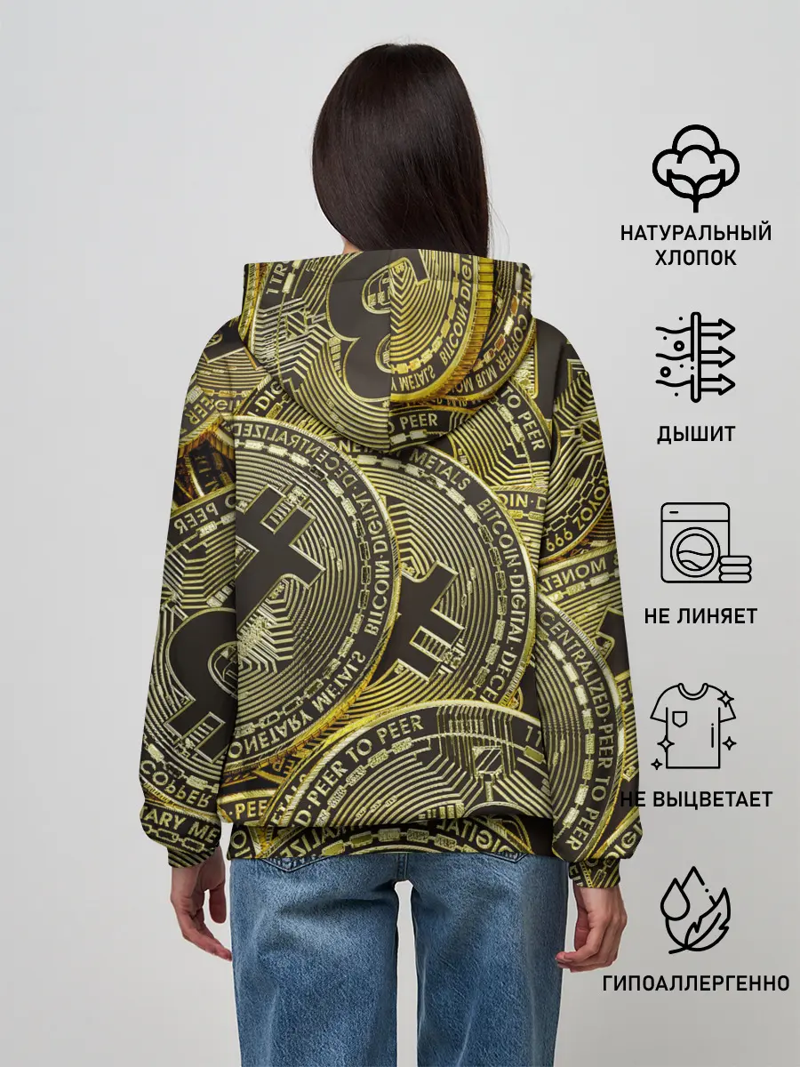 Женское худи / БИТКОИНЫ МОНЕТЫ