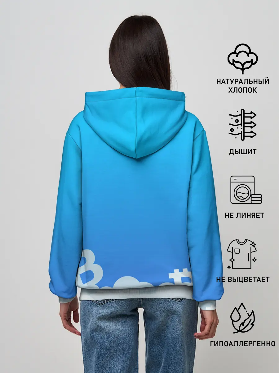 Женское худи / БИТКОИН В КОСМОС