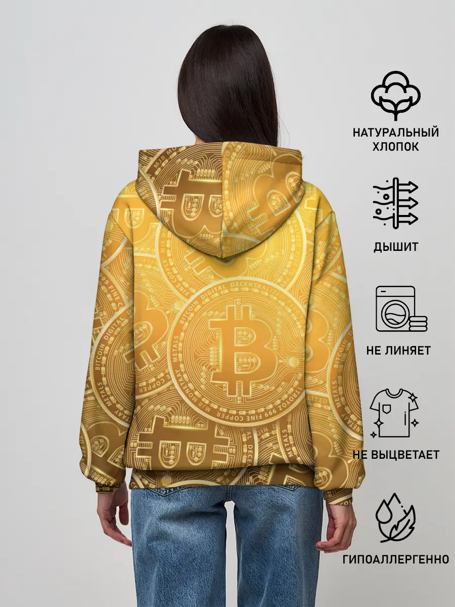 Женское худи / БИТКОИН МОНЕТЫ