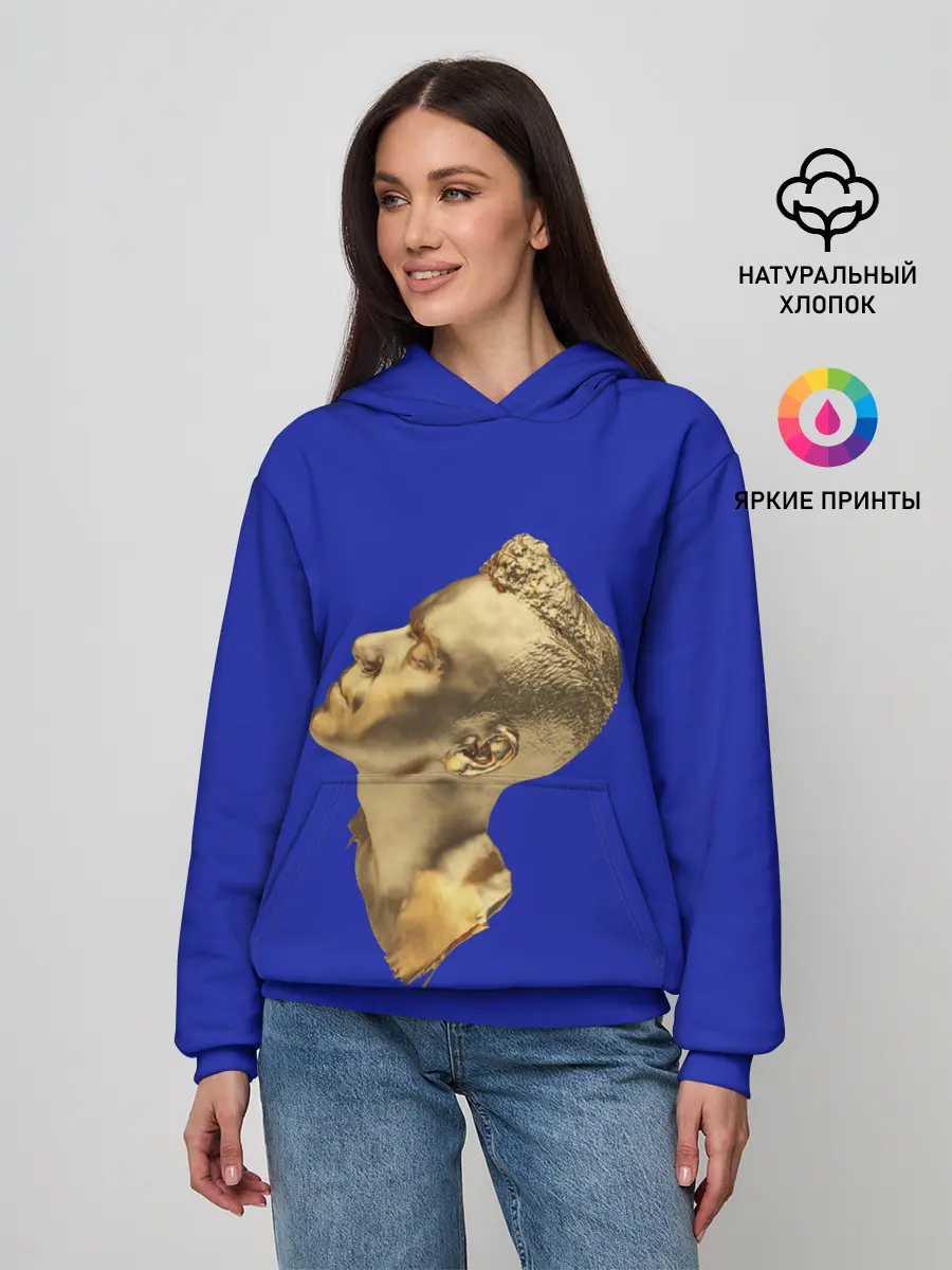 Женское худи / Черно белая Голова