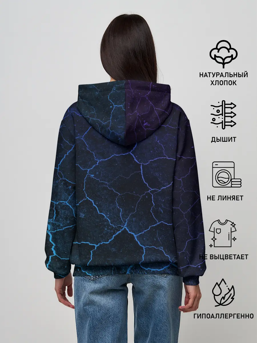 Женское худи / НЕОНОВЫЕ ТРЕЩИНЫ | NEON CRACKS