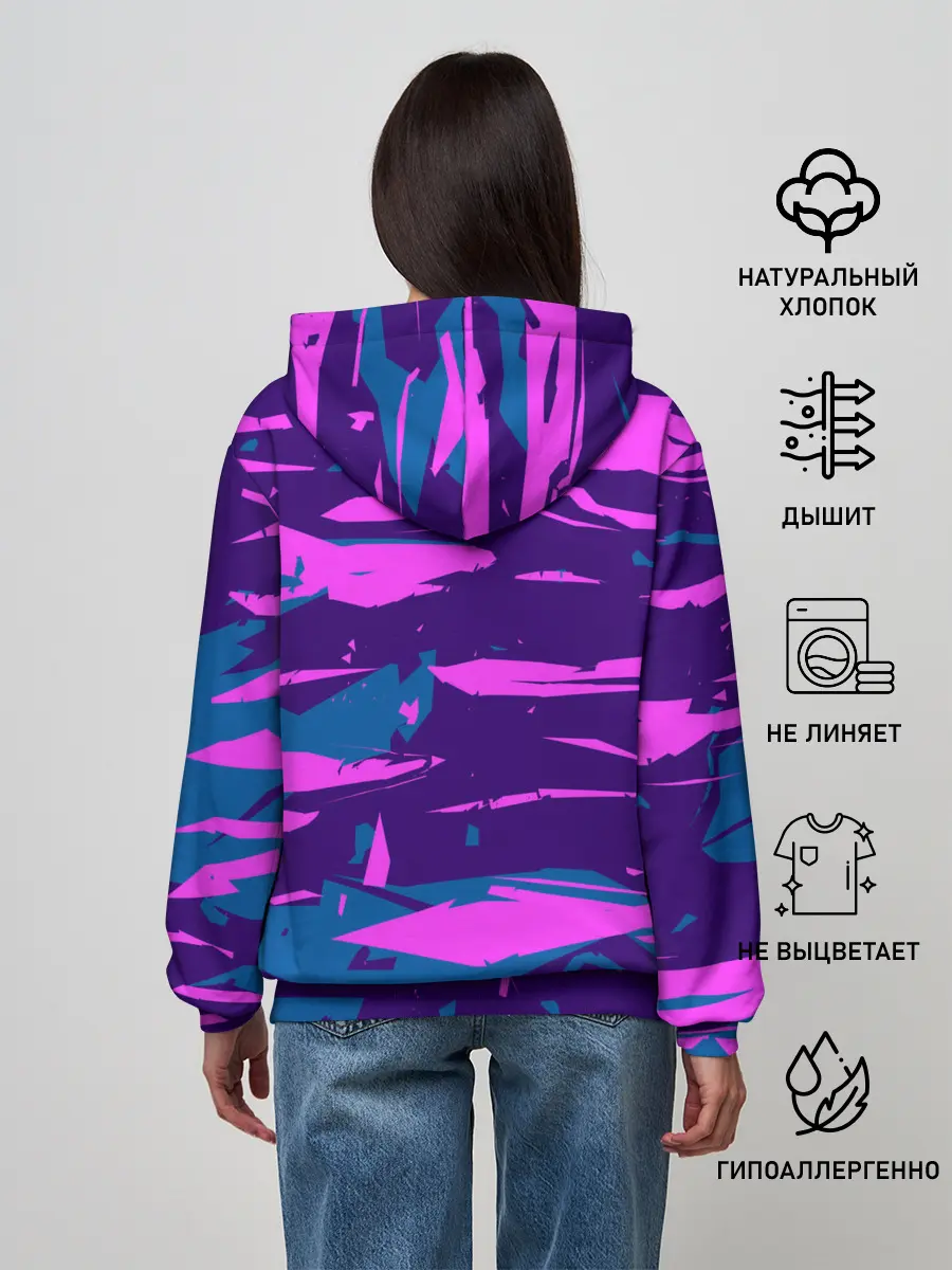 Женское худи / CYBERSTYLE NEON CAMOUFLAGE