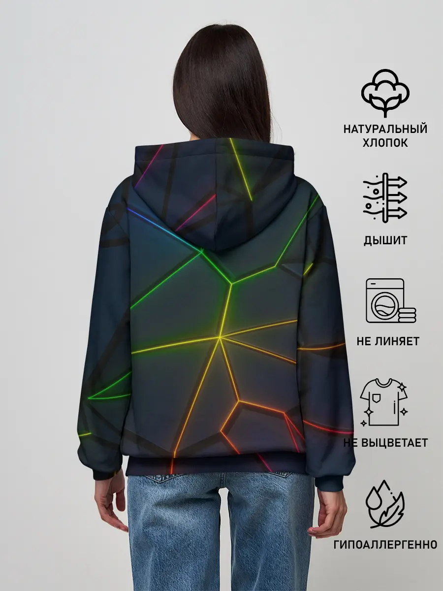 Женское худи / НЕОНОВЫЕ ПЛИТЫ | 3D ПЛИТЫ