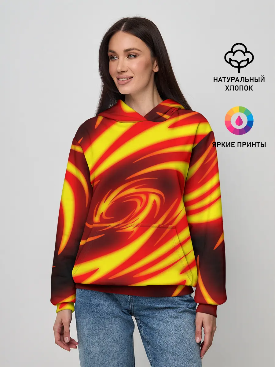 Женское худи / ОГНЕННЫЕ ВОЛНЫ | FIRE STRIPES