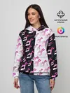 Женское худи / Розовые джоджо на чернобелом