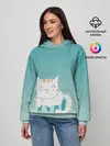 Женское худи / котик на подстилке