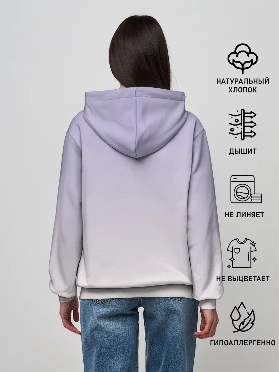 Женское худи / единорожек на фиолетовом