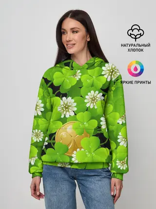 Женское худи / Ирландский Клевер и Монетка