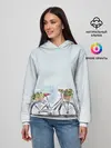 Женское худи / акварельный велосипед