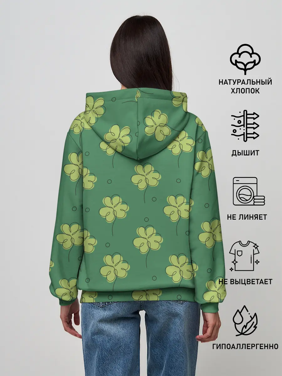 Женское худи / Узор на День святого Патрика