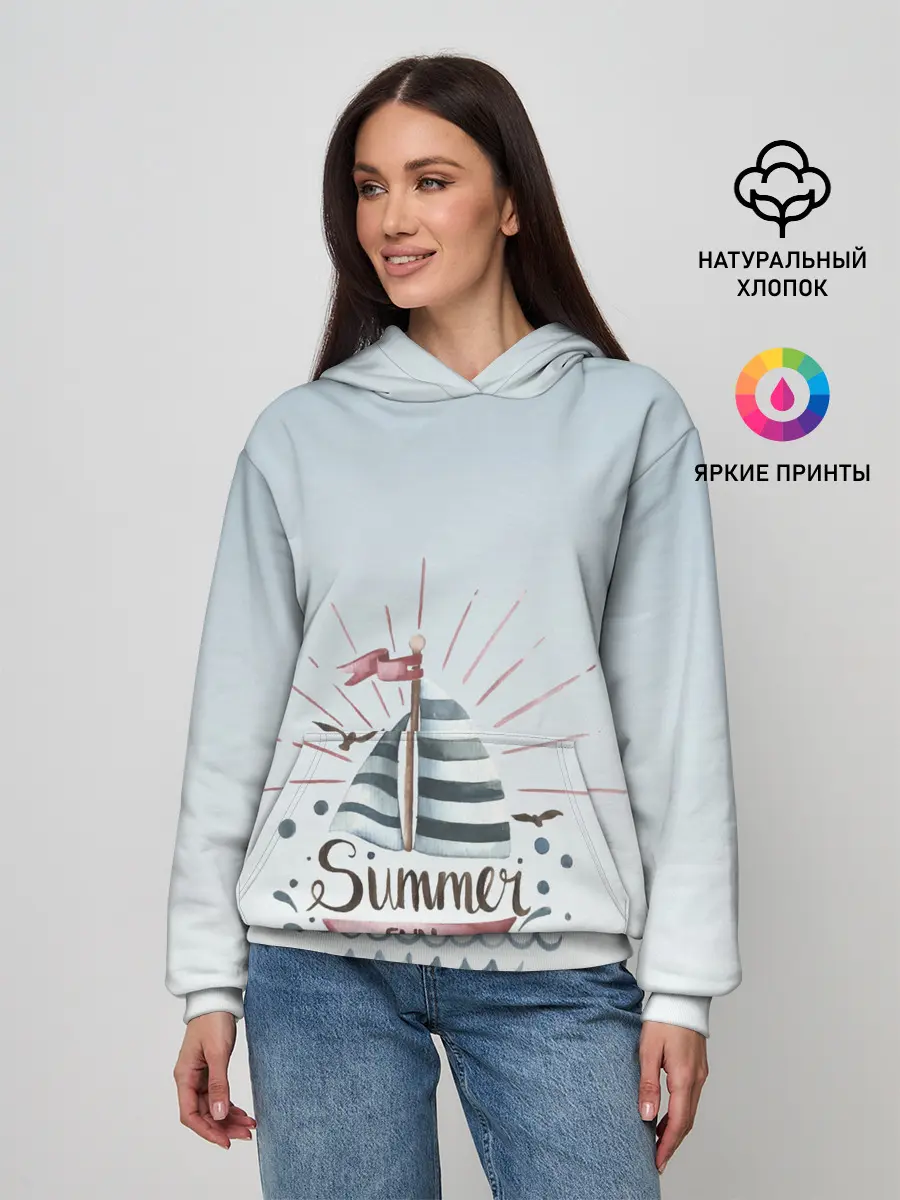 Женское худи / кораблик лето