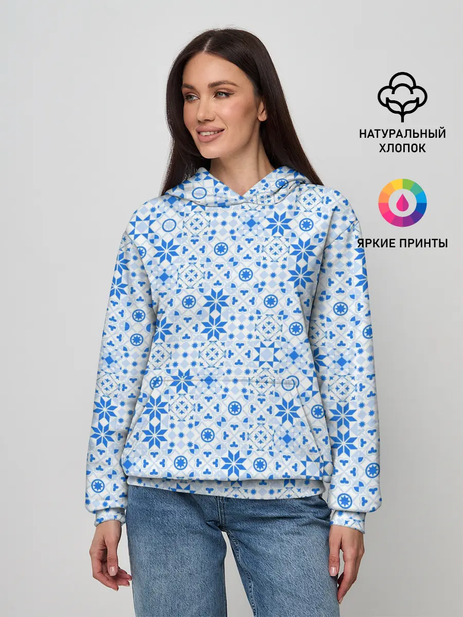 Женское худи / Орнамент снежинки