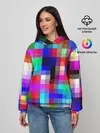 Женское худи / РАЗНОЦВЕТНЫЕ ПИКСЕЛИ / КУБЫ