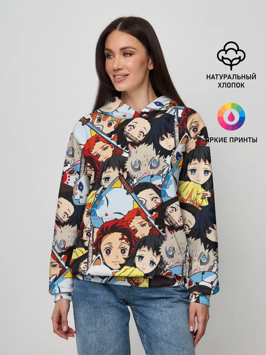 Женское худи / КЛИНОК, РАССЕКАЮЩИЙ ДЕМОНОВ