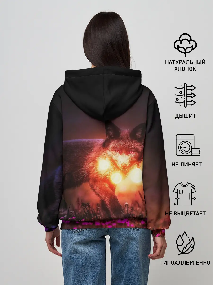 Женское худи / Лисица с фонариками