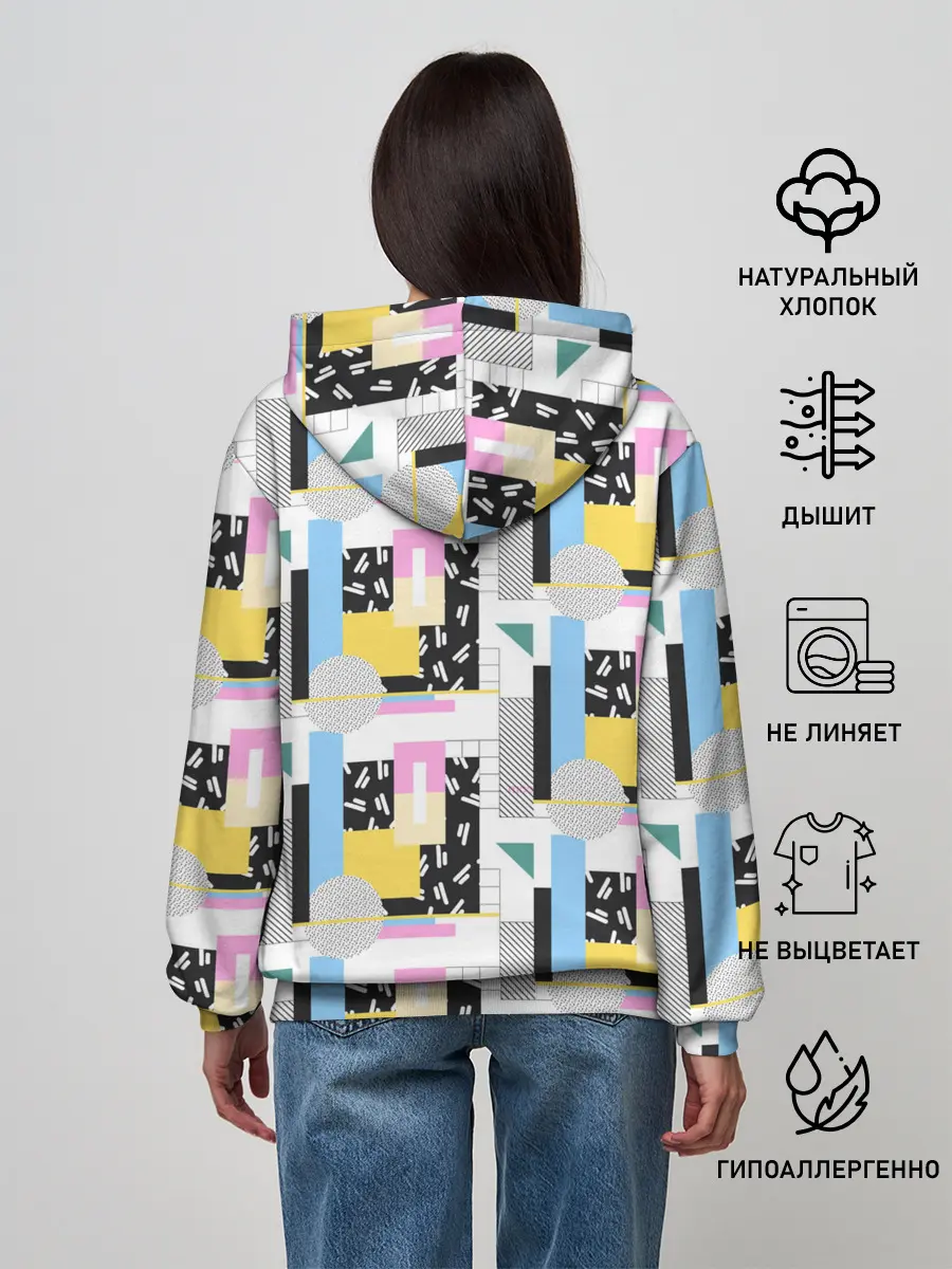 Женское худи / Memphis style geometry