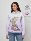 Женское худи / акварельная птичка
