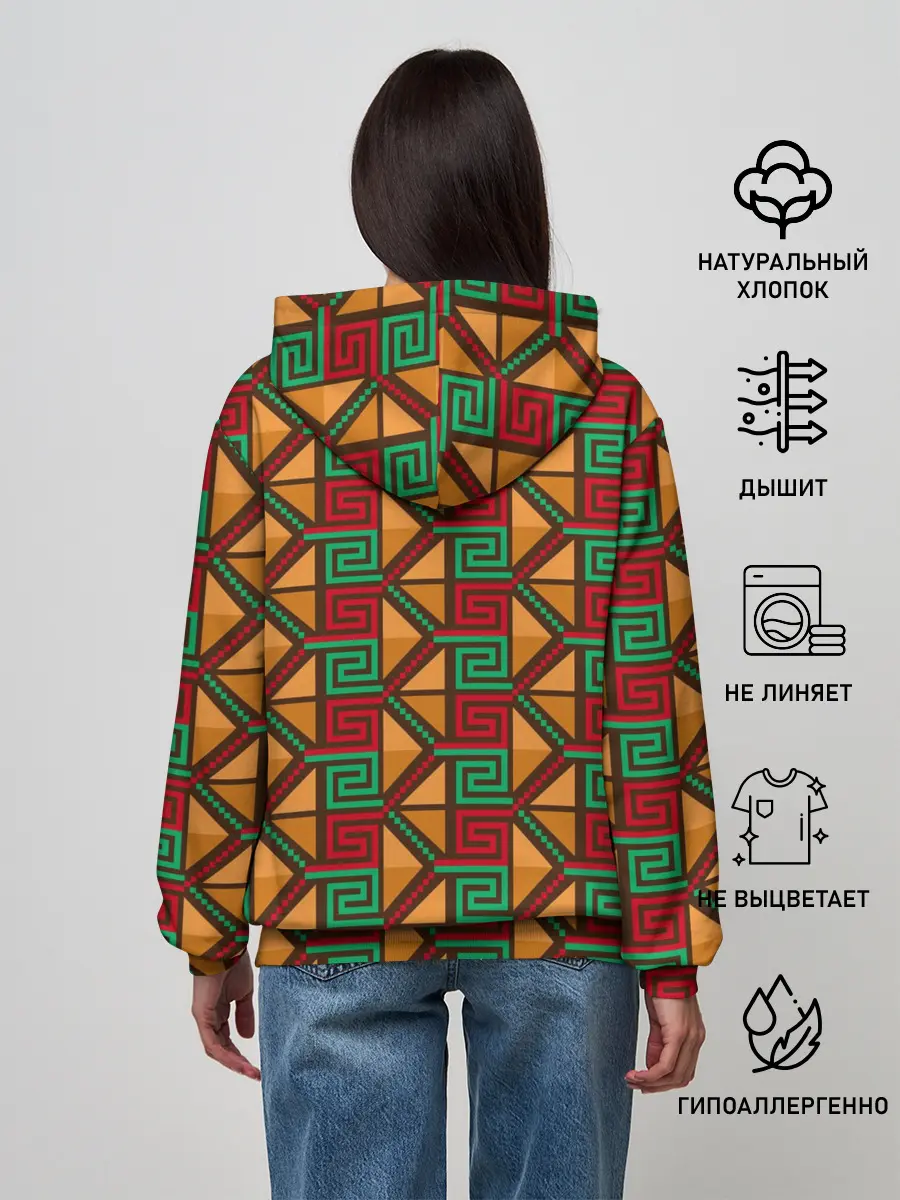 Женское худи / Узор коренных индейцев америки