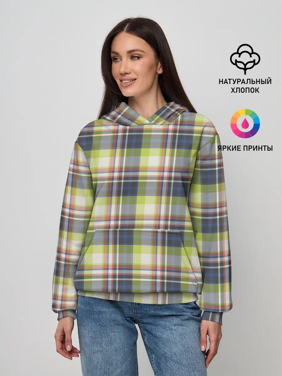 Женское худи / Текстура в клетку