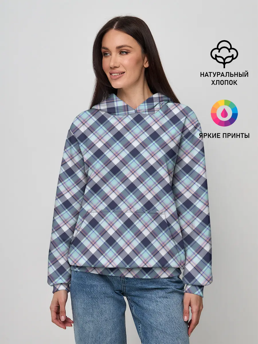 Женское худи / Текстура в клетку