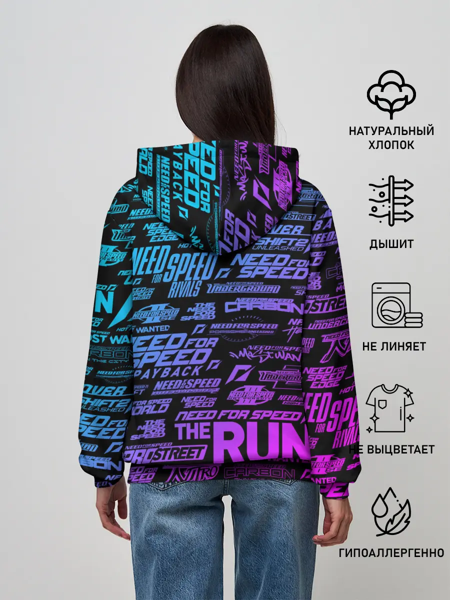Женское худи / NFS ALL LOGOS NEON