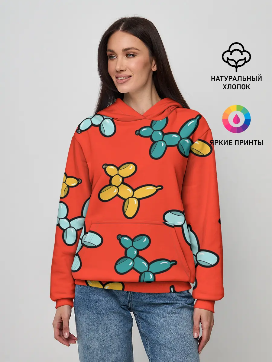 Женское худи / Собачки шарики