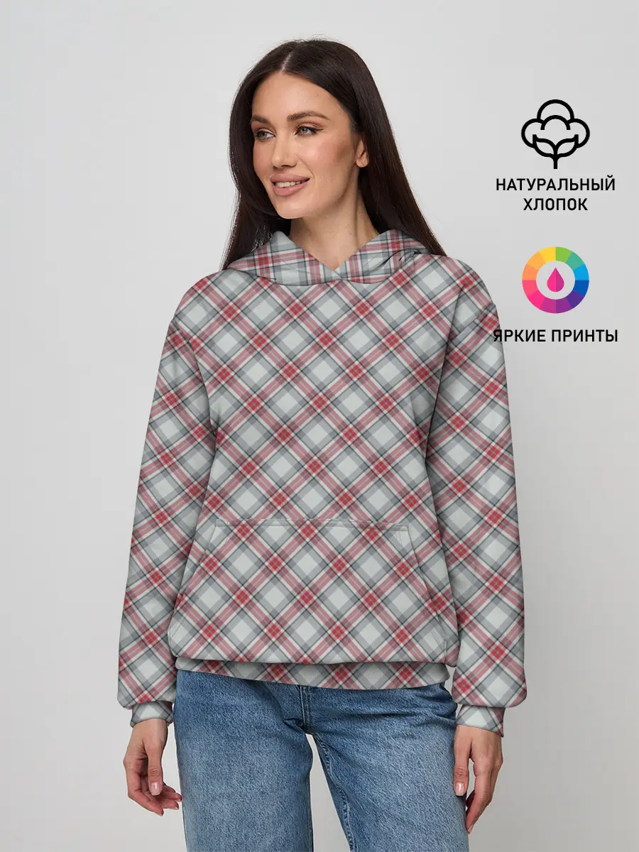 Женское худи / Текстура в клетку