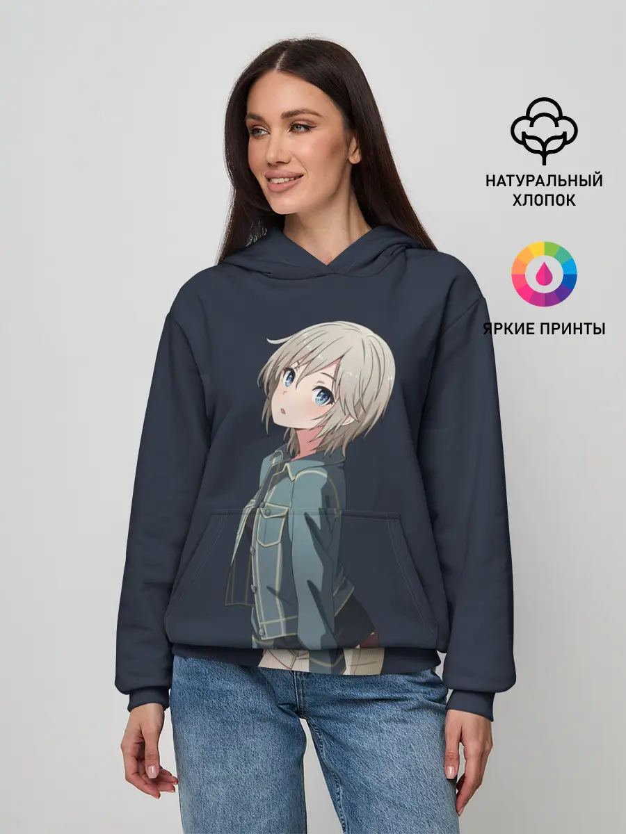 Женское худи / Аниме Тян в джинсовке