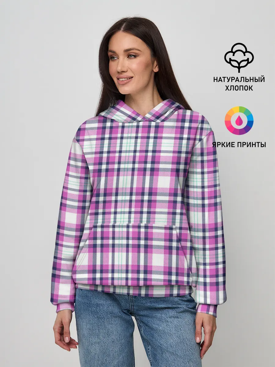 Женское худи / Текстура в клетку