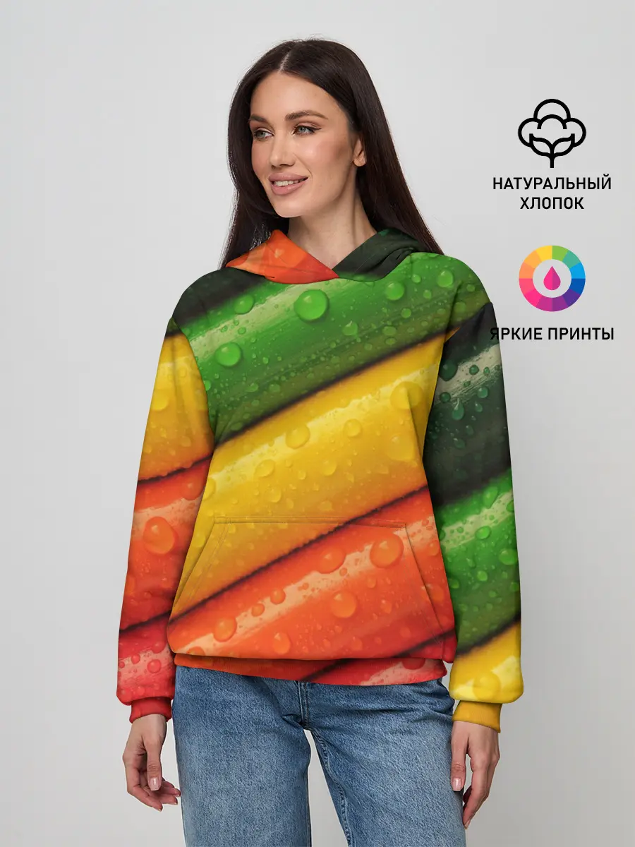 Женское худи / Цветные линии