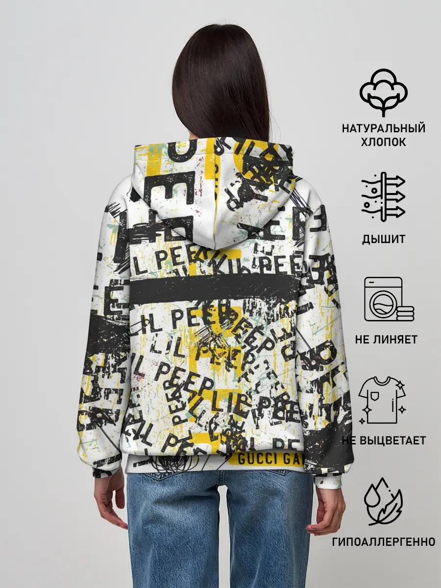 Женское худи / LIL PEEP Vintage Graffiti Wall