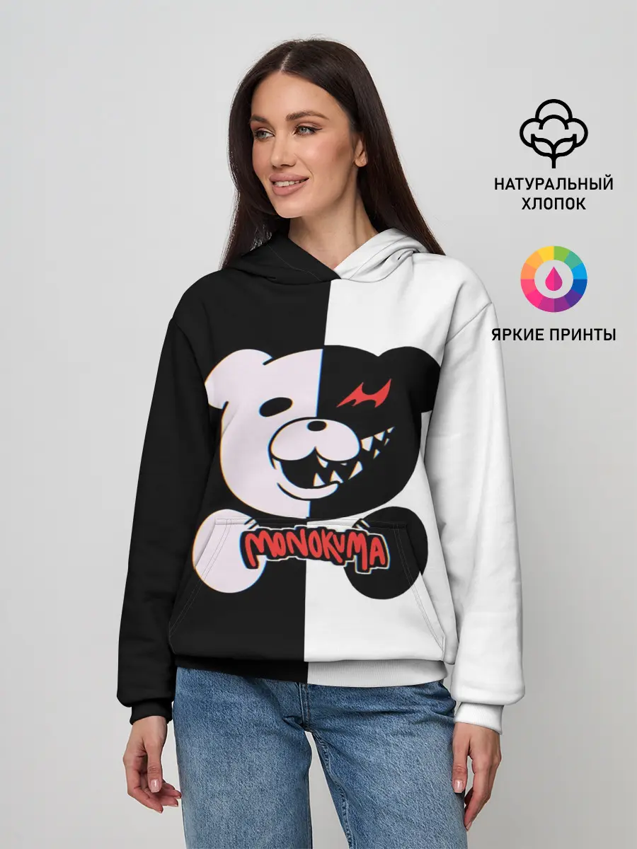 Женское худи / MONOKUMA / МОНОКУМА GLITCH