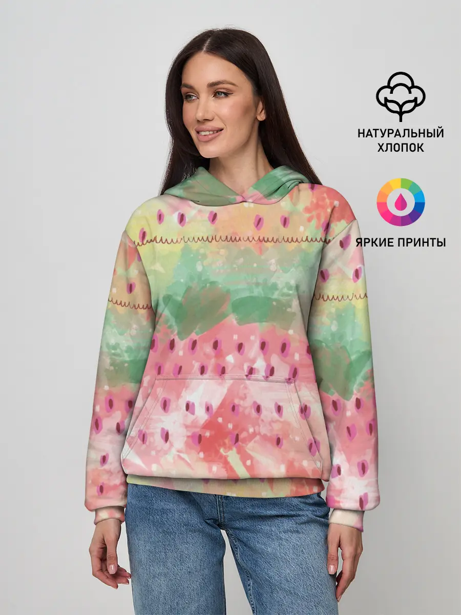 Женское худи / Бархатный арбуз