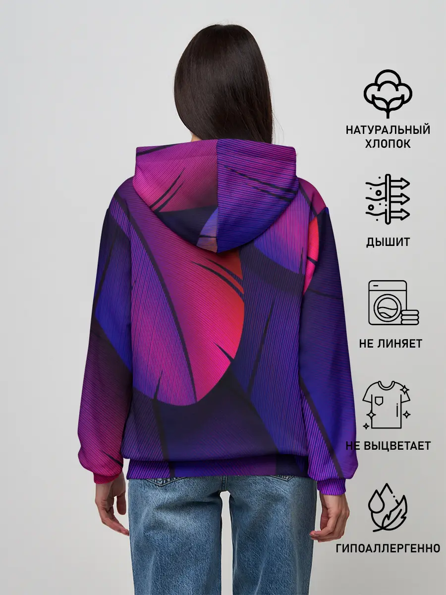 Женское худи / Фиолетовые Перья
