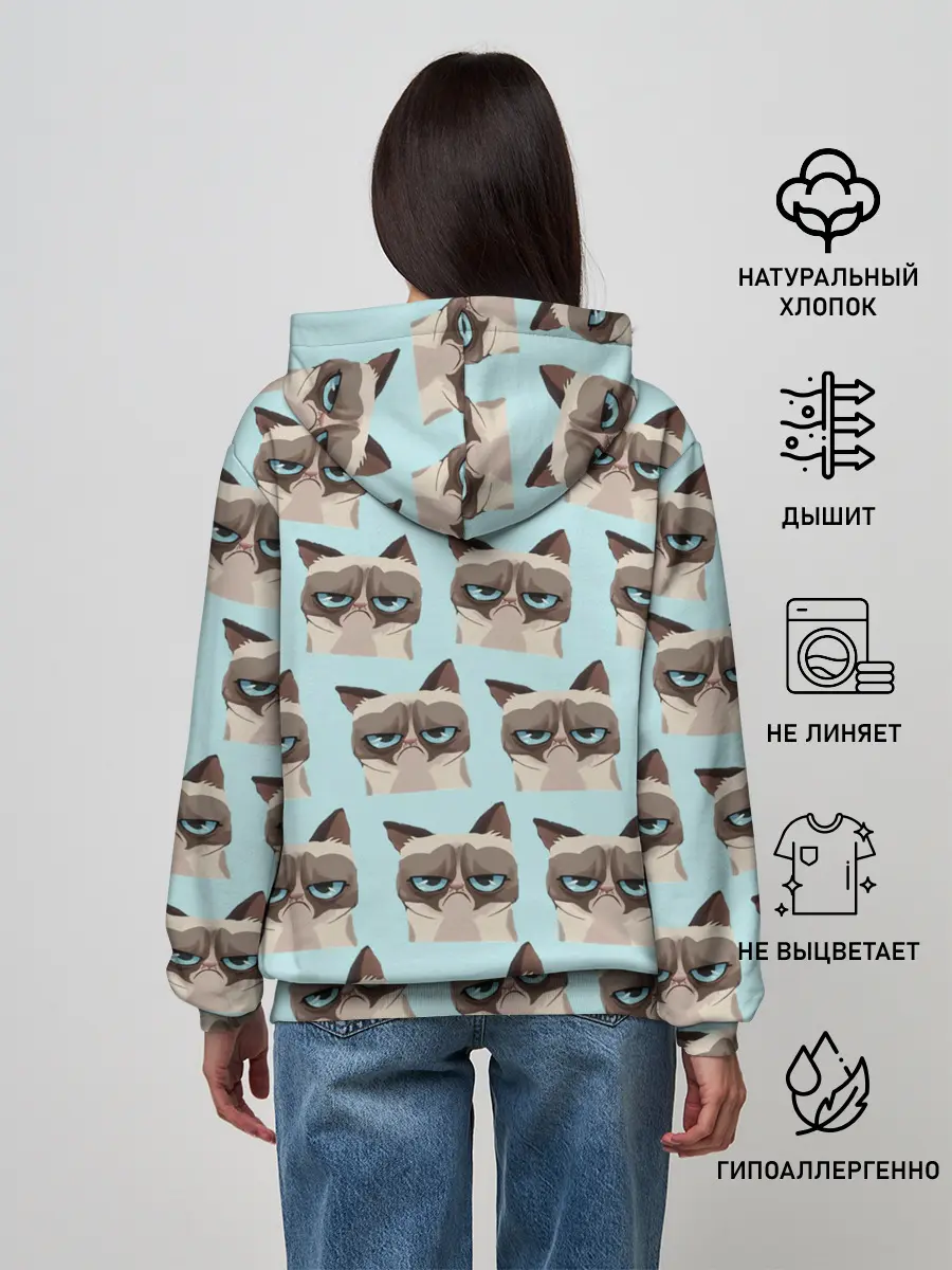 Женское худи / Грустный котик