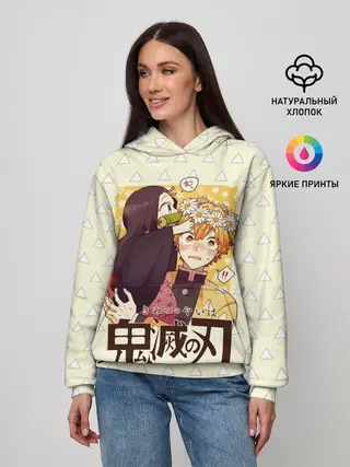 Женское худи / Незуко и Зеницу Kimetsu no Yai
