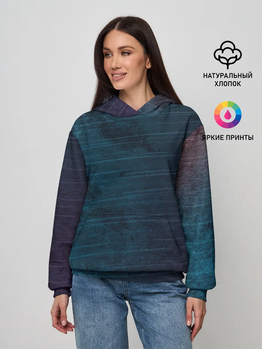Женское худи / Texture. Blue Ripples