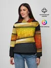 Женское худи / 3D ЗОЛОТЫЕ СОТЫ / БРОНЯ 3Д