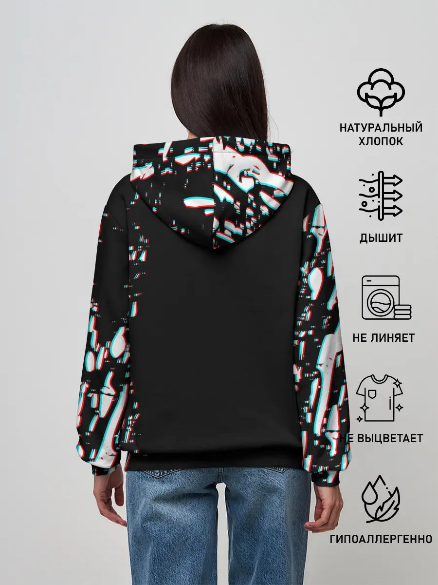 Женское худи / Love, Death and Robots | Lora Glitch