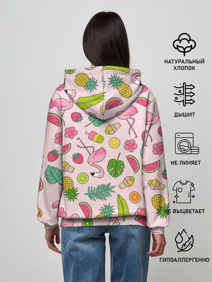 Женское худи / Фламинго | Лето