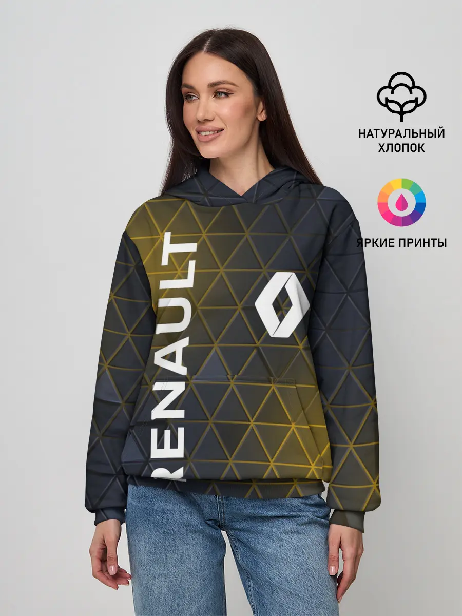 Женское худи / RENAULT РЕНО ЖЕЛТАЯ ГЕОМЕТРИЯ