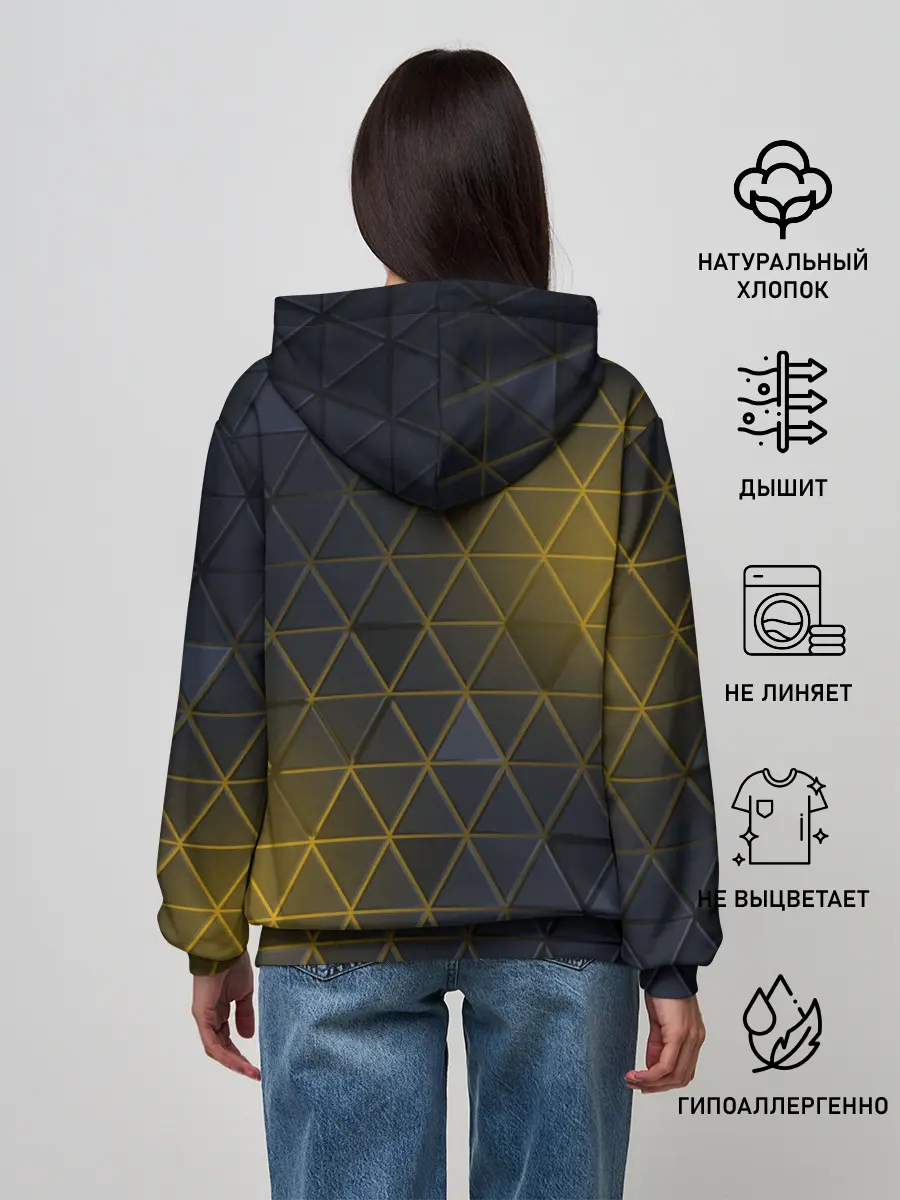 Женское худи / RENAULT РЕНО ЖЕЛТАЯ ГЕОМЕТРИЯ