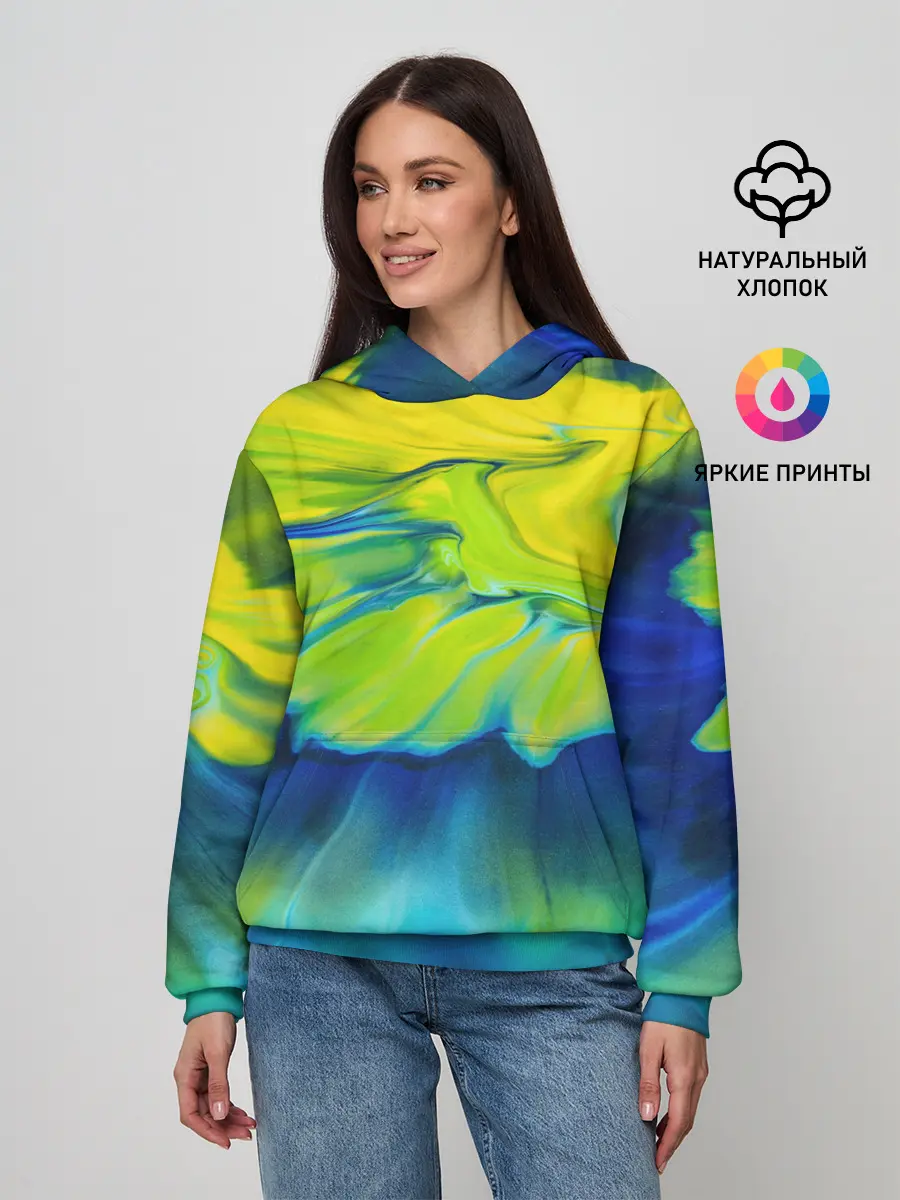 Женское худи / Разводы яркой краски