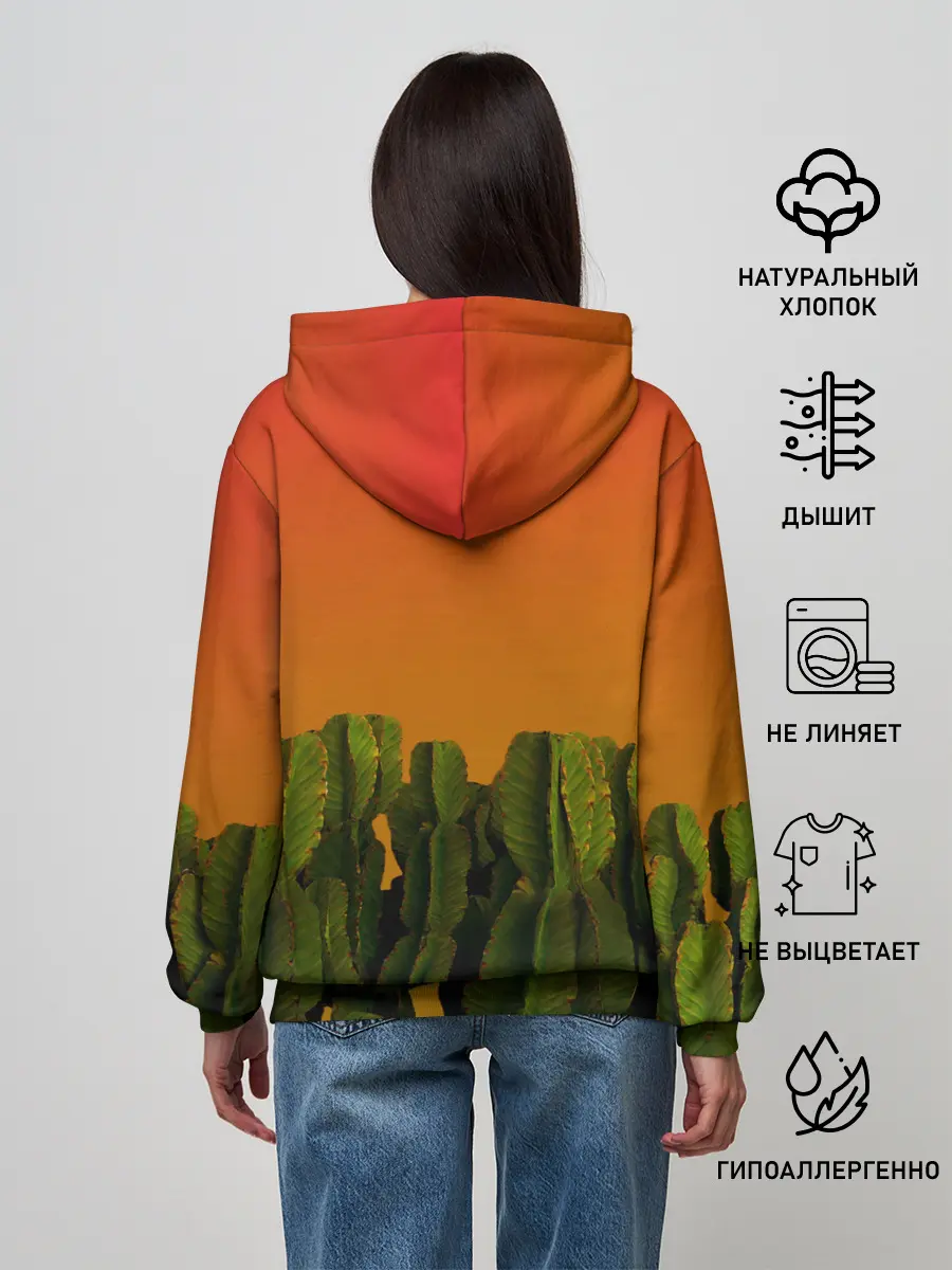 Женское худи / Кактусы на закате