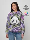 Женское худи / Панда среди цветов