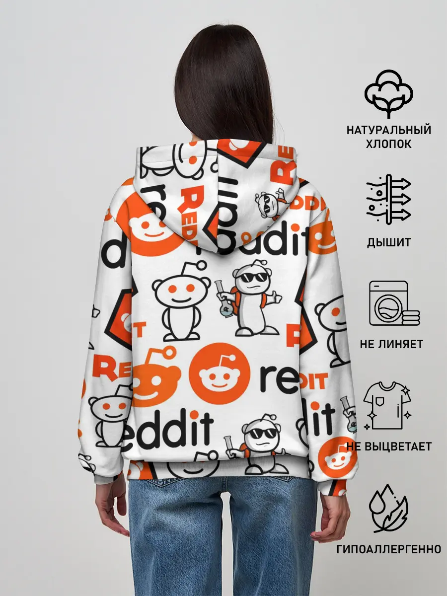 Женское худи / REDDIT / РЕДДИТ / ЛОГОБОМБИНГ