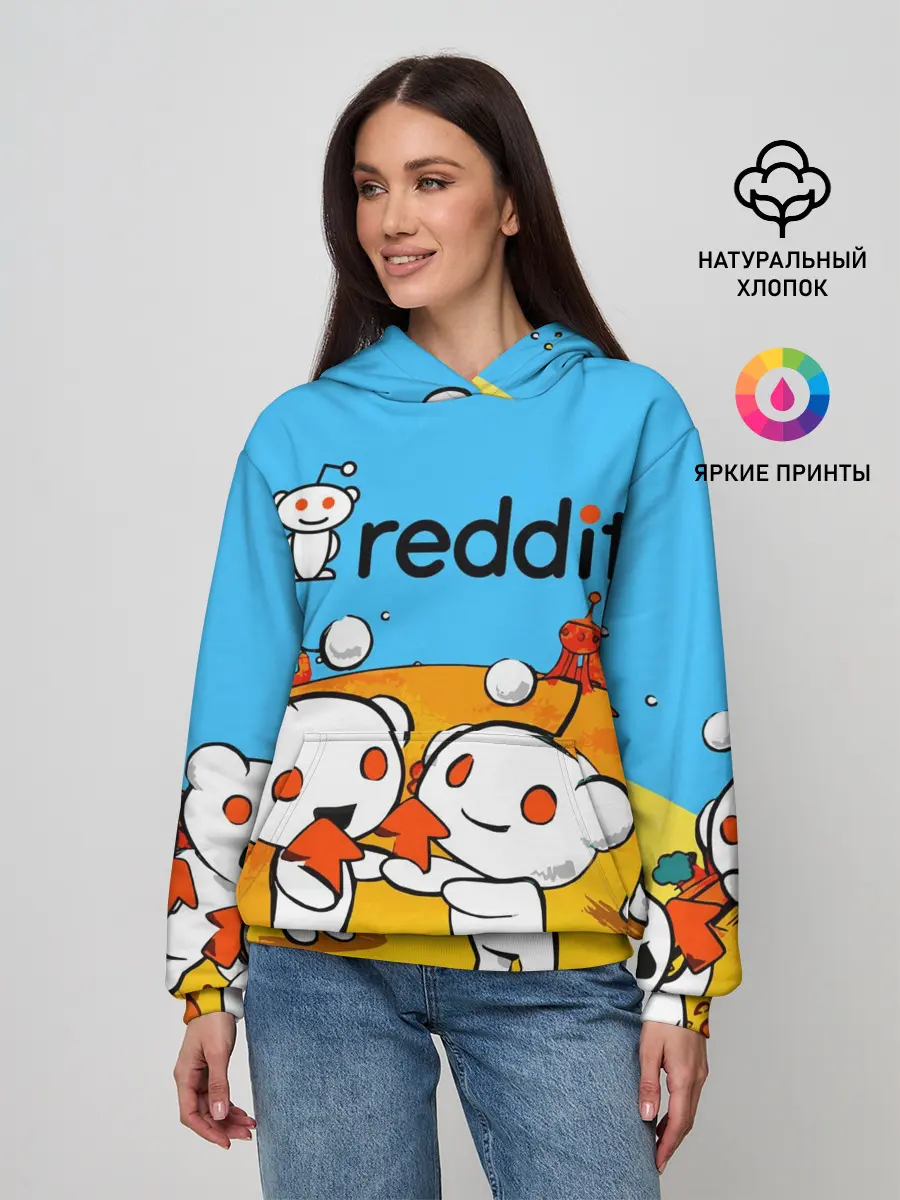 Женское худи / REDDIT / РЕДДИТ / UPVOTE ART