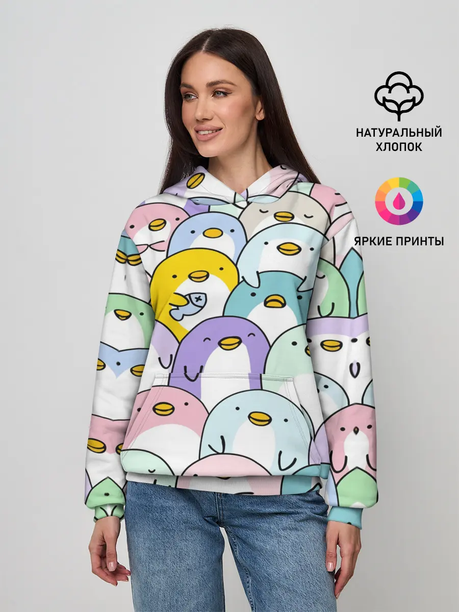 Женское худи / Пингвины